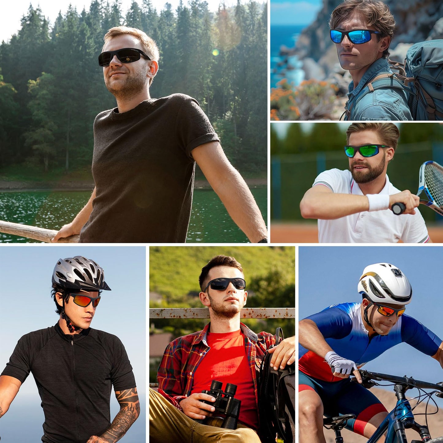 Ofwin Sports Sunglasses for Men Women Polarized UV Protection Fishing Driving Cycling Bik Running Wrap Around Sun Glasses