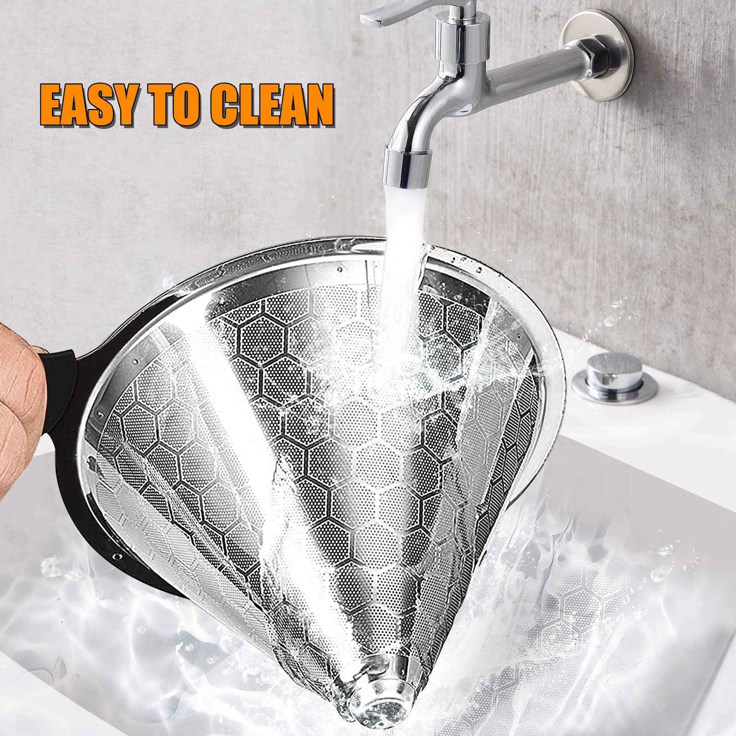 Gocoffun Pour Over Coffee Dripper, Reusable Cone Coffee Filter 1-4 cup, Stainless Steel Portable Coffee Filters Coffee Maker with Cleaning Brush for Home Office Travel Camping