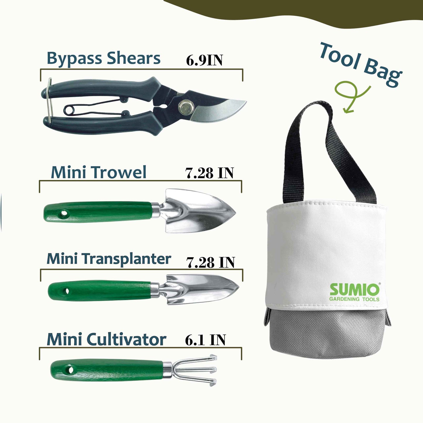 SUMIO Mini Garden Tool kit, Desk Indoor Plant Tool Set, Portable Garden Tool Set, Succulent Tools Kit, Office Planting