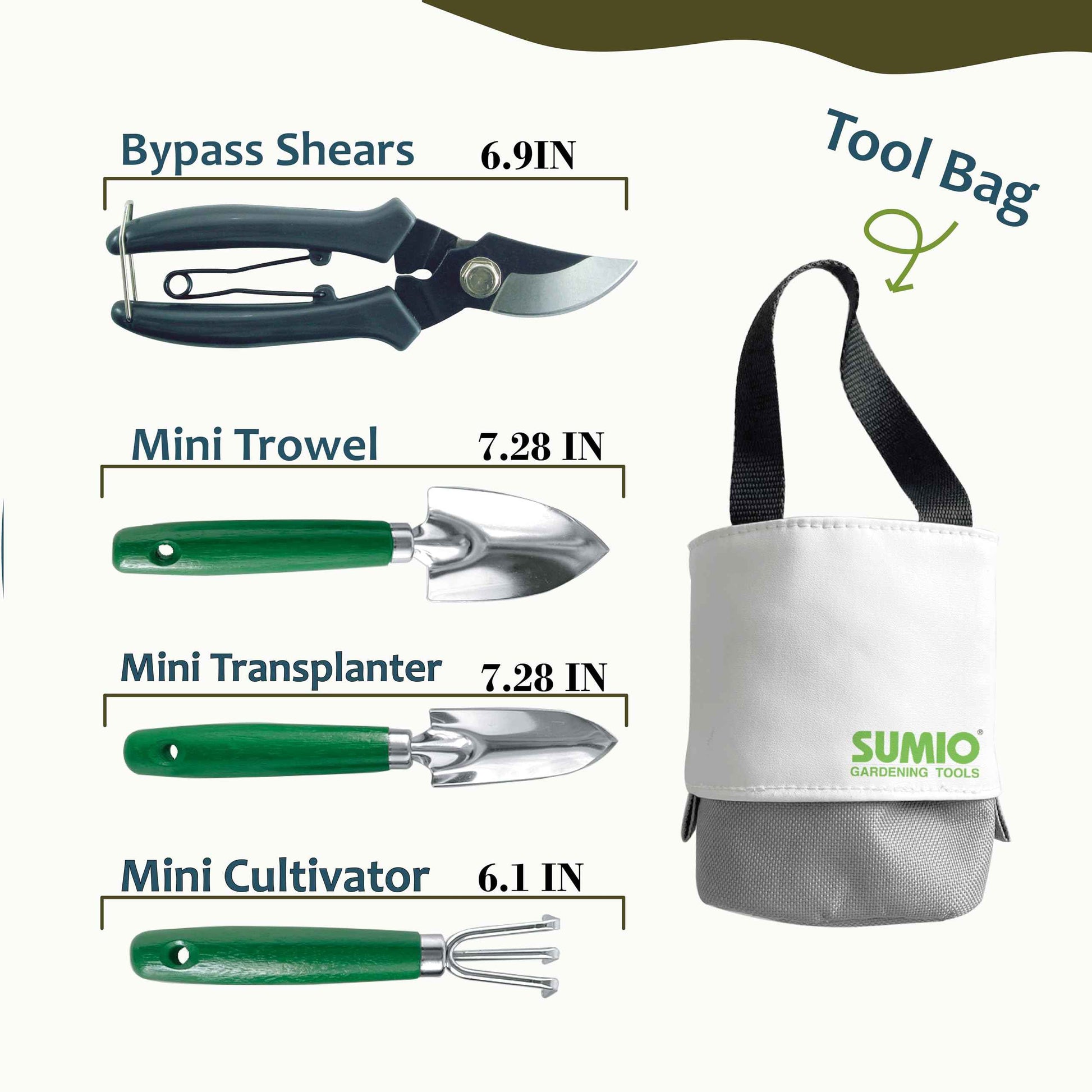 SUMIO Mini Garden Tool kit, Desk Indoor Plant Tool Set, Portable Garden Tool Set, Succulent Tools Kit, Office Planting