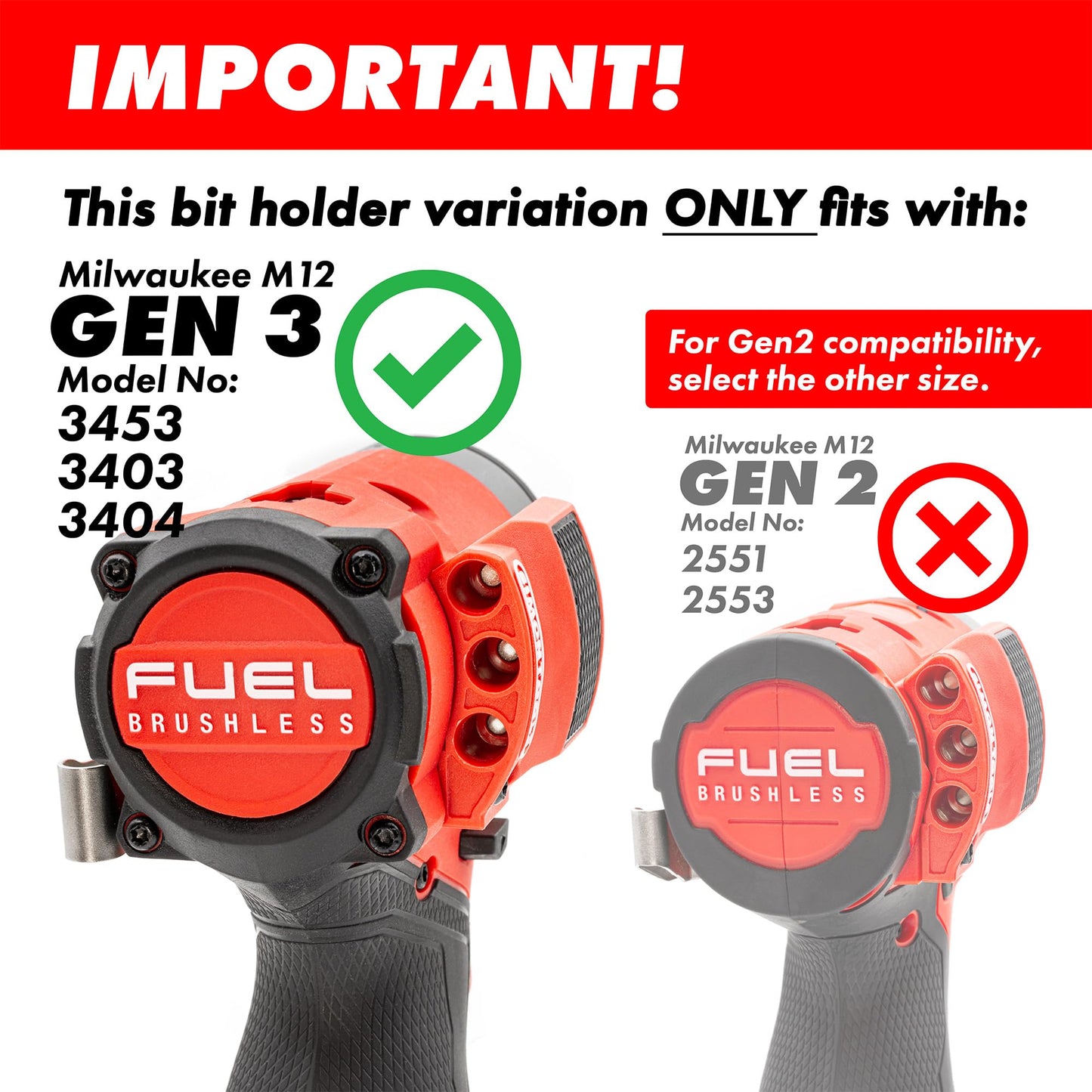 Simon tools Magnetic Bit Holder for Milwaukee M12 Impact Driver & Drill - Milwaukee Bit Holder for M12