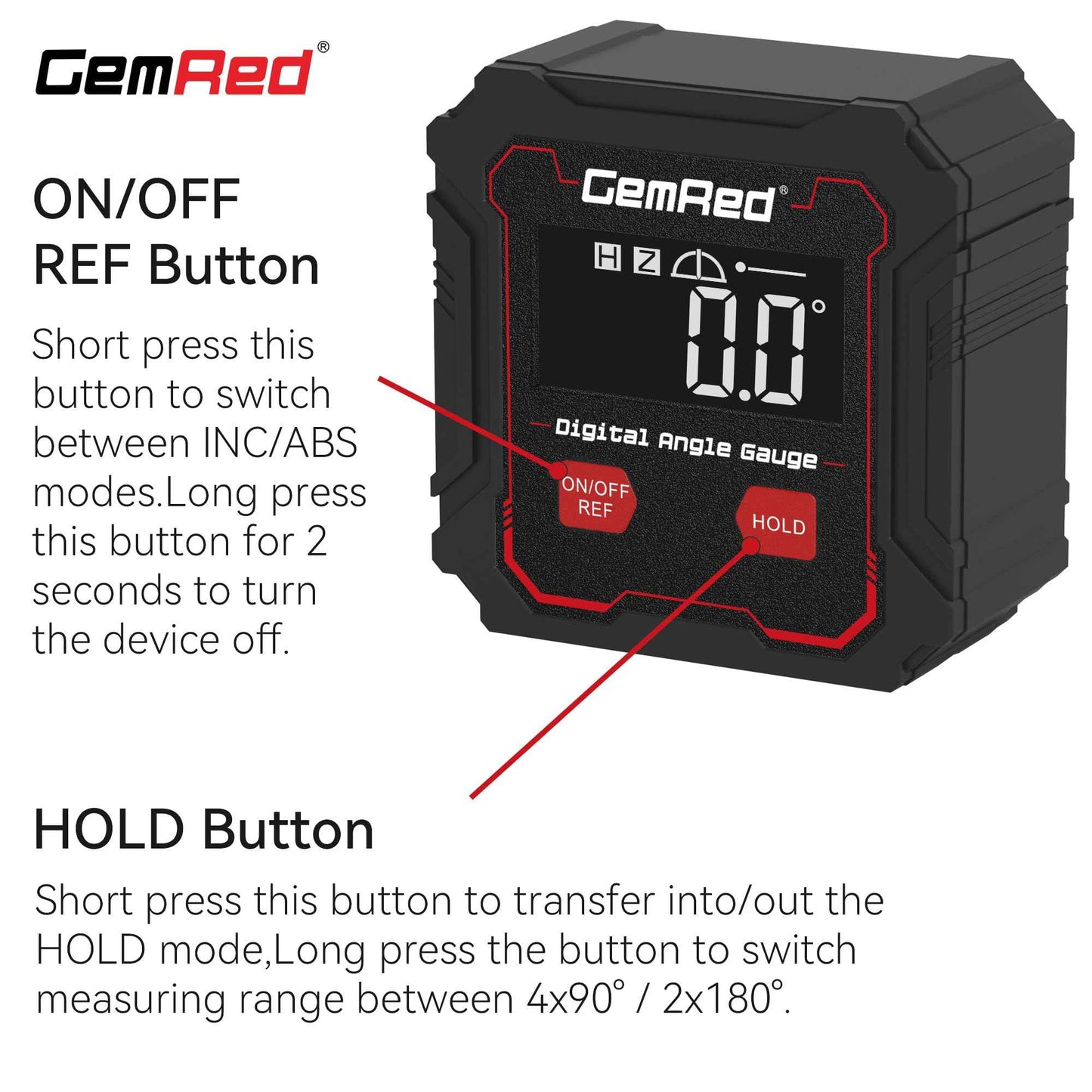 GemRed Digital Angle Gauge DAG-V1 (DAG-V1-BASIC)