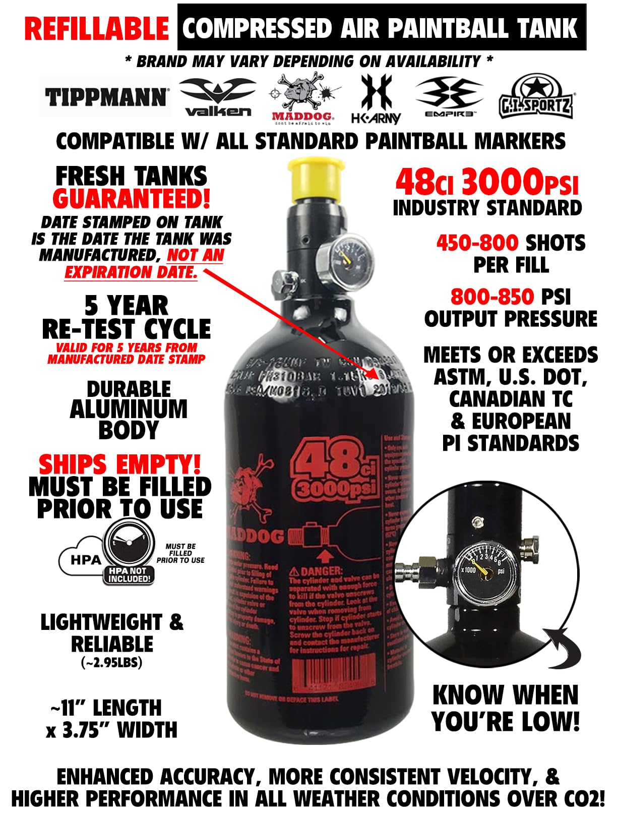 Maddog Empire Mini GS Tournament Elite Paintball Gun Starter Package B - Dust Black 2-pc Barrel