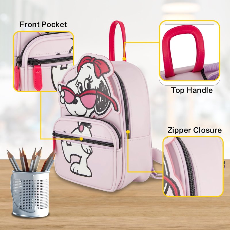 Peanuts Backpack, Mini Travel Bag, Belle with Sunglasses, Lilac, One Size