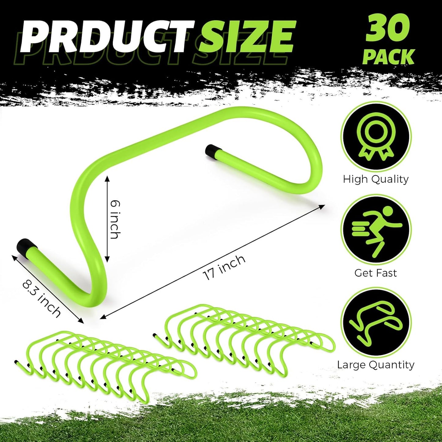 Wettarn 30 Pcs Agility Training Hurdles - 6" Speed & Plyometric Practice for Kids & Athletes | Indoor/Outdoor Sports Equipment