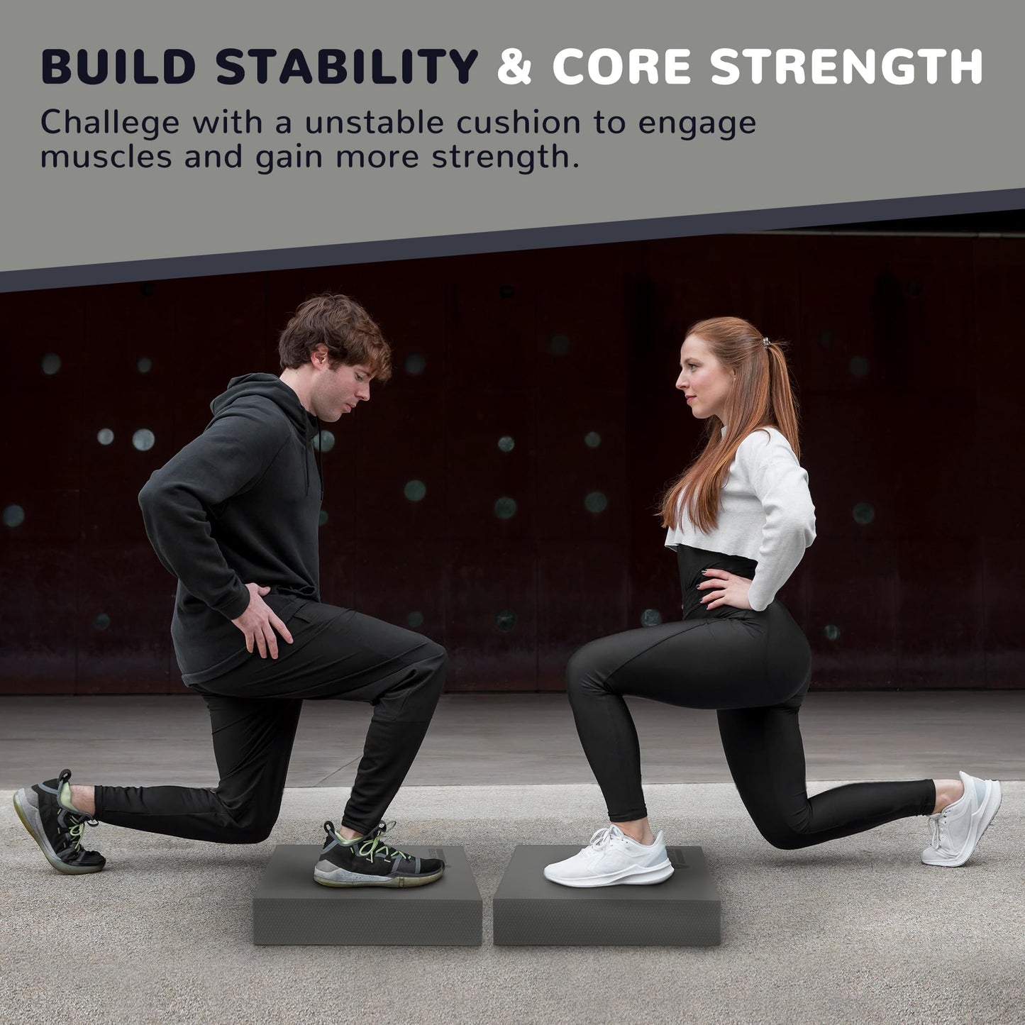 Fitvids Exercise Balance Pad, Non-Slip Cushioned Foam Mat, 15.6"x13"x2.3" Thick, for Physical Therapy, Core Training, Yoga, Pilates, Stability Training & Home Workouts - Grey