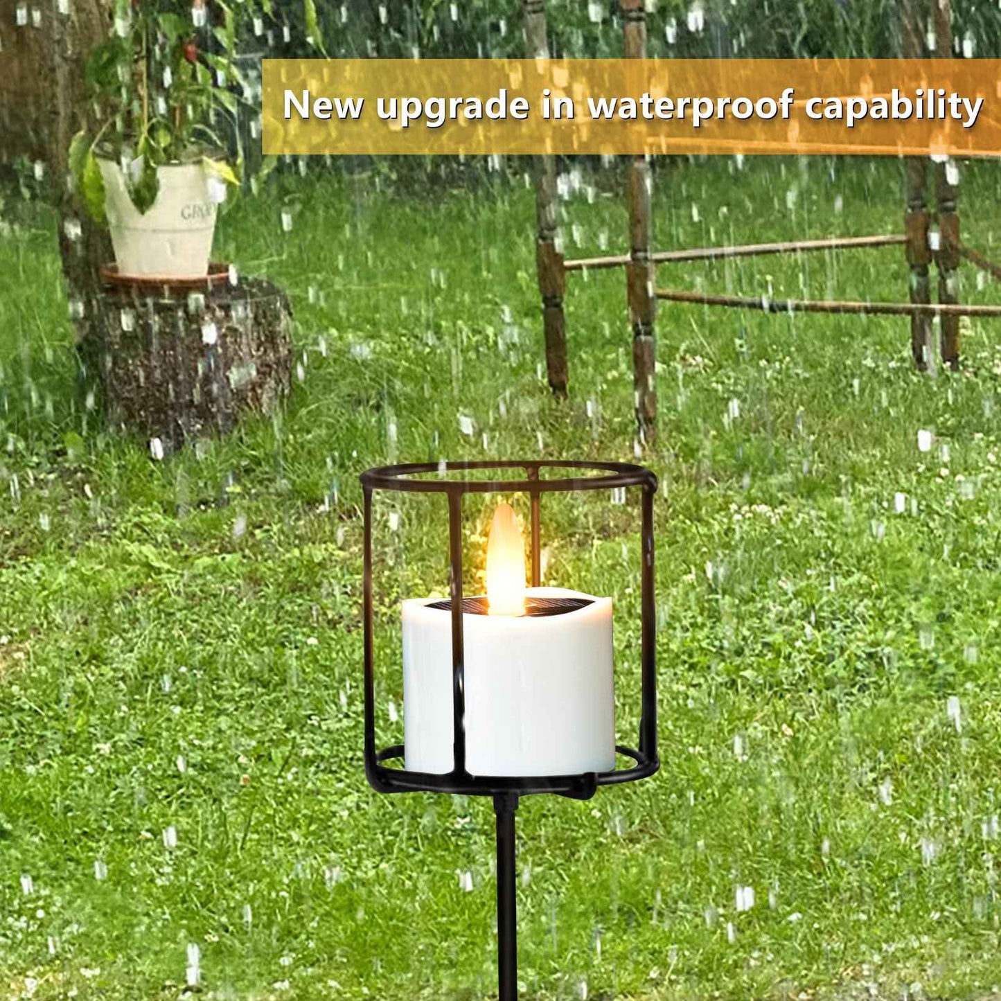 HL Solar Tea Lights, 8PCS Outdoor Waterproof Flameless Candles, Dusk to Dawn Rechargeable Battery LED Tea Lights for Lantern, Garden, Camping, Home Decor (Warm White, 1.5''x1.61'')