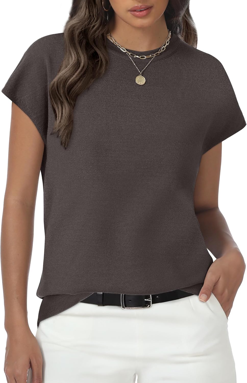 Skiennix Women's Summer Sweater - Short Sleeve Casual Top for Beach Vacations | Stylish & Comfortable