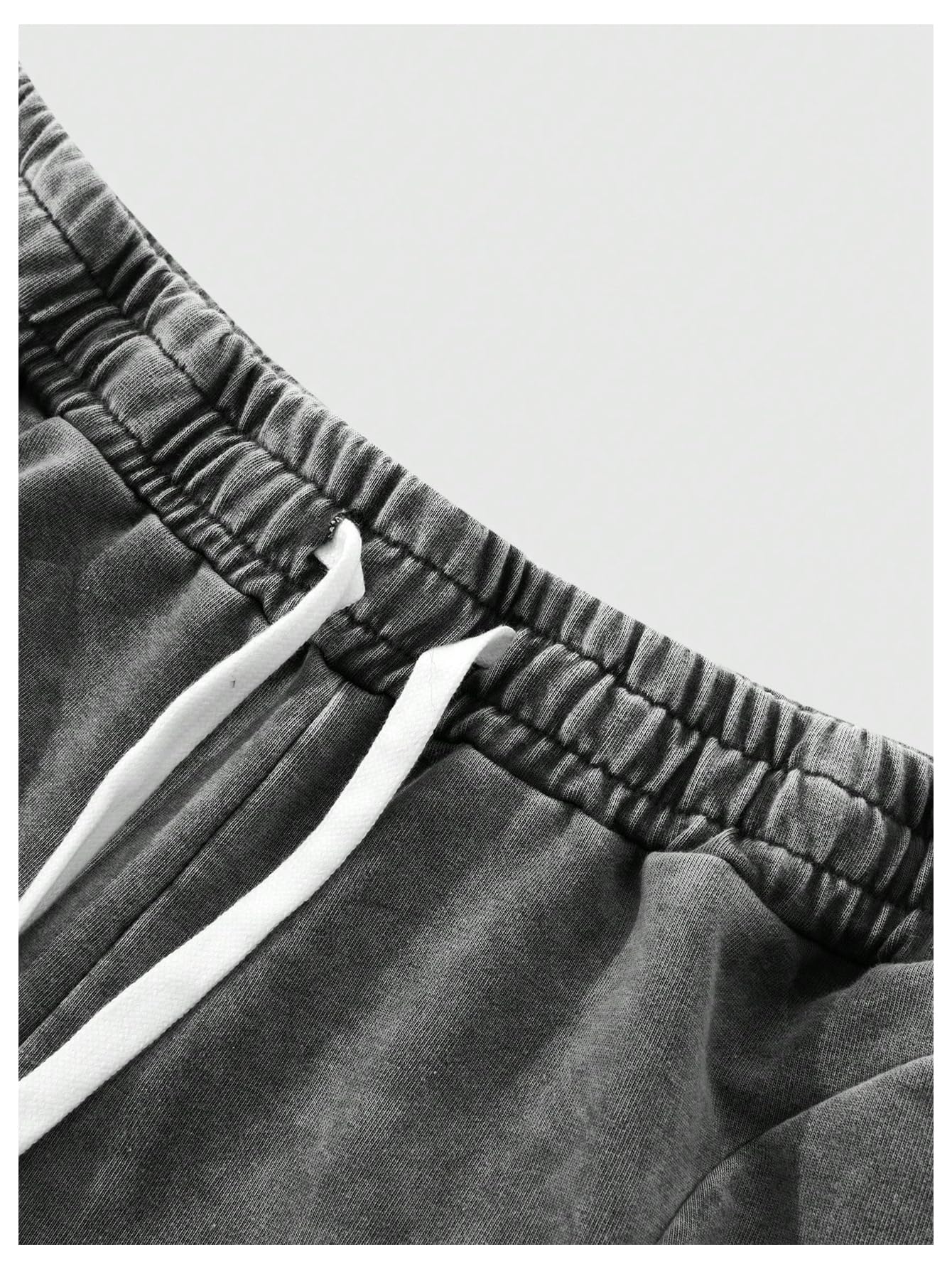 SOLY HUX Men's Y2k Baggy Sweatpants Straight Leg Drawstring Elastic Waist Hip Hop Casual Pants Streetwear Dark Grey Medium