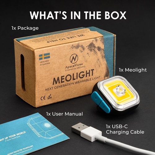 MEOLIGHT 500 Lumen Light for Running, Dogs, Walking - Wearable Flashlight Chest LED Safety Light for Dog Collars, Bike Tail Lights, Hiking, Camping - Reflective Accessories (1x Meolight)
