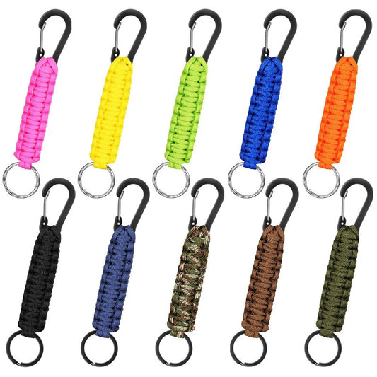 Hicarer 10 Pcs Paracord Keychain Quick Release Keychain Clip Ring Braided Lanyard for Men Women Outdoor Sport(Fresh Color)