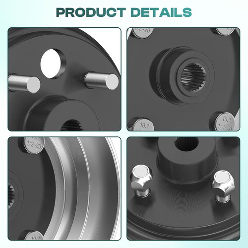 DRIVE UP Golf Cart Brake Drum Hub Assembly for EZGO TXT Electric 1982-Up Models Replaces OEM 19186-G1, 2 Packs