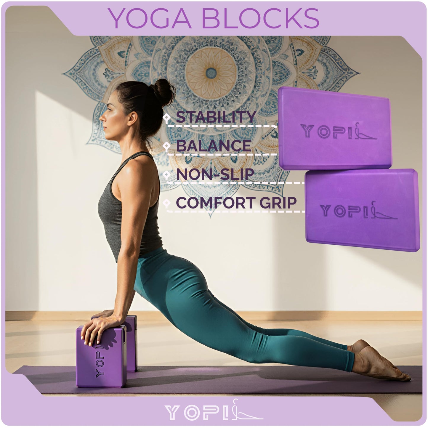 Yoga & Pilates Kit for Women – 9-in-1 Home & Studio Fitness Set with Yoga Blocks, Pilates Ring, Resistance Bands, Pilates Ball & More – Pink & Purple Workout Essentials for Yoga, Pilates & Stretching