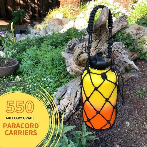 Gearproz HydroNet Carry Bag with Handle and Shoulder Strap for Hydro Flask, Takeya and Universal Water Bottles, Compatible with Wide Mouth Bottles (40 oz, Black)