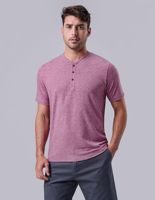 Liberty Pro Men's Casual Henley Shirts - Soft Stretch Tees for Ultimate Comfort | 3-Pack Relaxed Fit