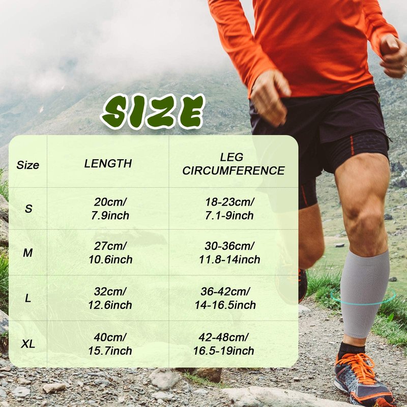 SATINIOR 4 Pairs Calf Compression Sleeve Leg Compression Sock Calf and Shin Support Relieve Calf Pain for Men Women Youth for Running, Cycling, Walking Black, Large