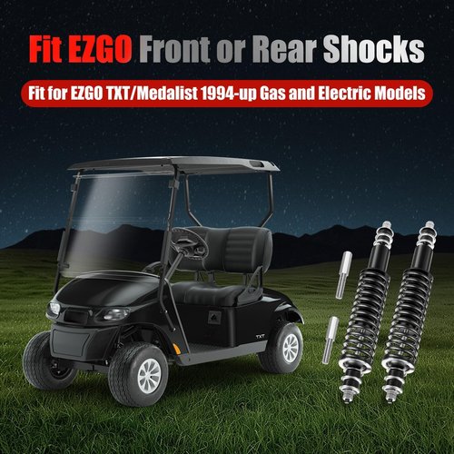 LEAPGOMAX EZGO TXT Golf Cart Shocks Front or Rear with Heavy Duty Coil Springs for EZGO TXT/Medalist 1994+ G&E Golf Carts OEM# 70928-G01 76418-G01