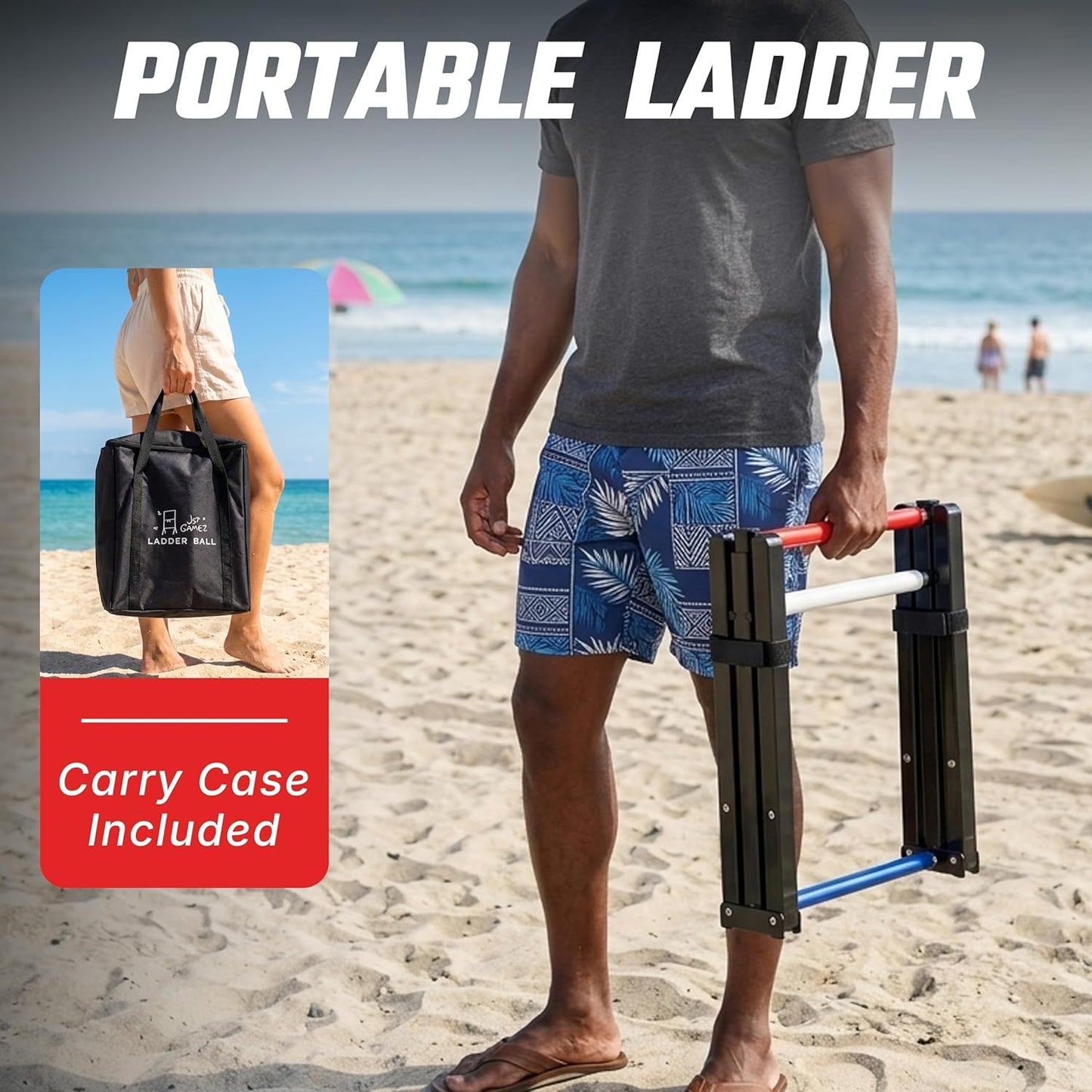 Steel Ladder Ball Game Set - Assembly-Free Ladder Toss with 6 Bolas, Scorekeeper & Carry Case | Outdoor Fun for Family