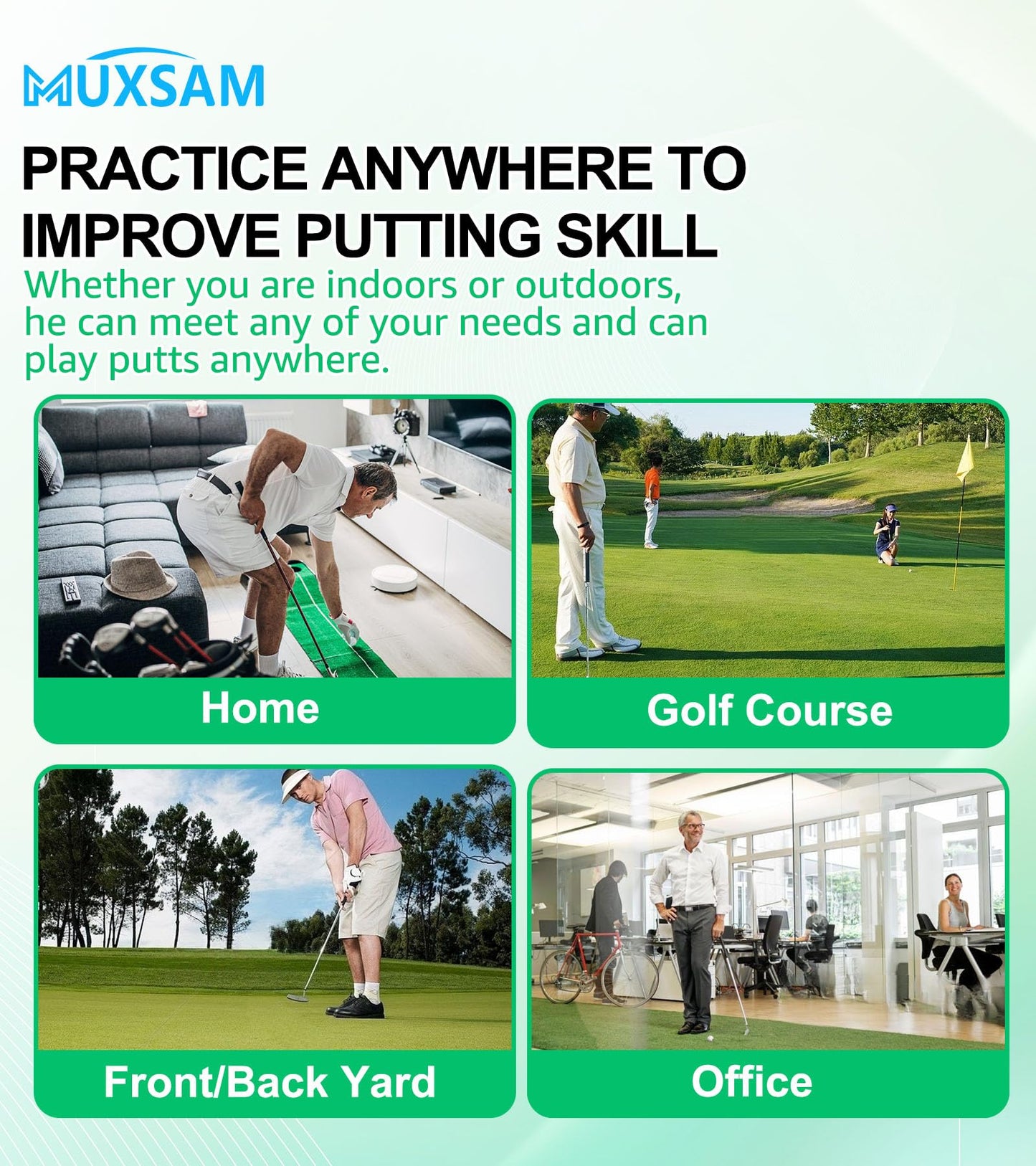 MUXSAM 6 Pieces All-Direction Putter Cups Practice Black Golf Putting Cup Golf Training Cup Golf Practicing Hole Putting Aid Putter Training Aid Fit for Beginner Golf Training Accessory