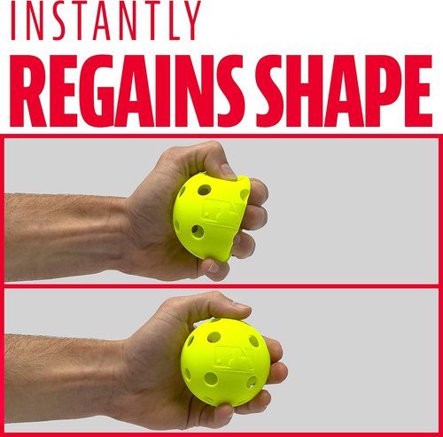 Franklin Sports Indestruct-A-Ball Plastic Baseballs | Durable Training Balls for Kids & Adults - Yellow - 6 Pack