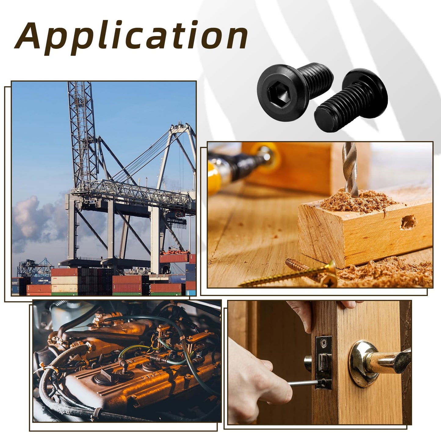 Cetaforten M6 x 14mm Countersunk Socket Cap Allen Bolts, Flat Round Head Socket Cap Screws, Furniture Screws, Carbon Steel, Full Thread, Black Oxide Finish, 30 PCS