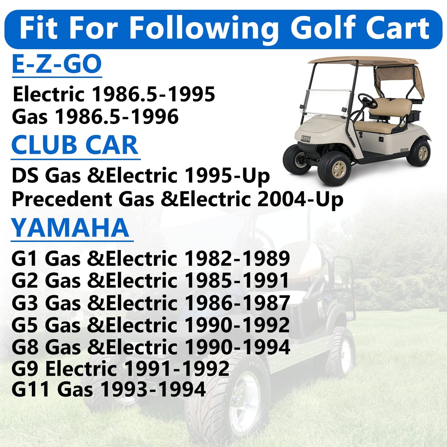 Brake Shoes Springs Kits 1018232-01 for Club Car DS 1995-Up Precedent 2004-Up Yamaha G1/G2/G3/G5/G8/G9/G11 E-Z-GO Gas Electric Golf Cart