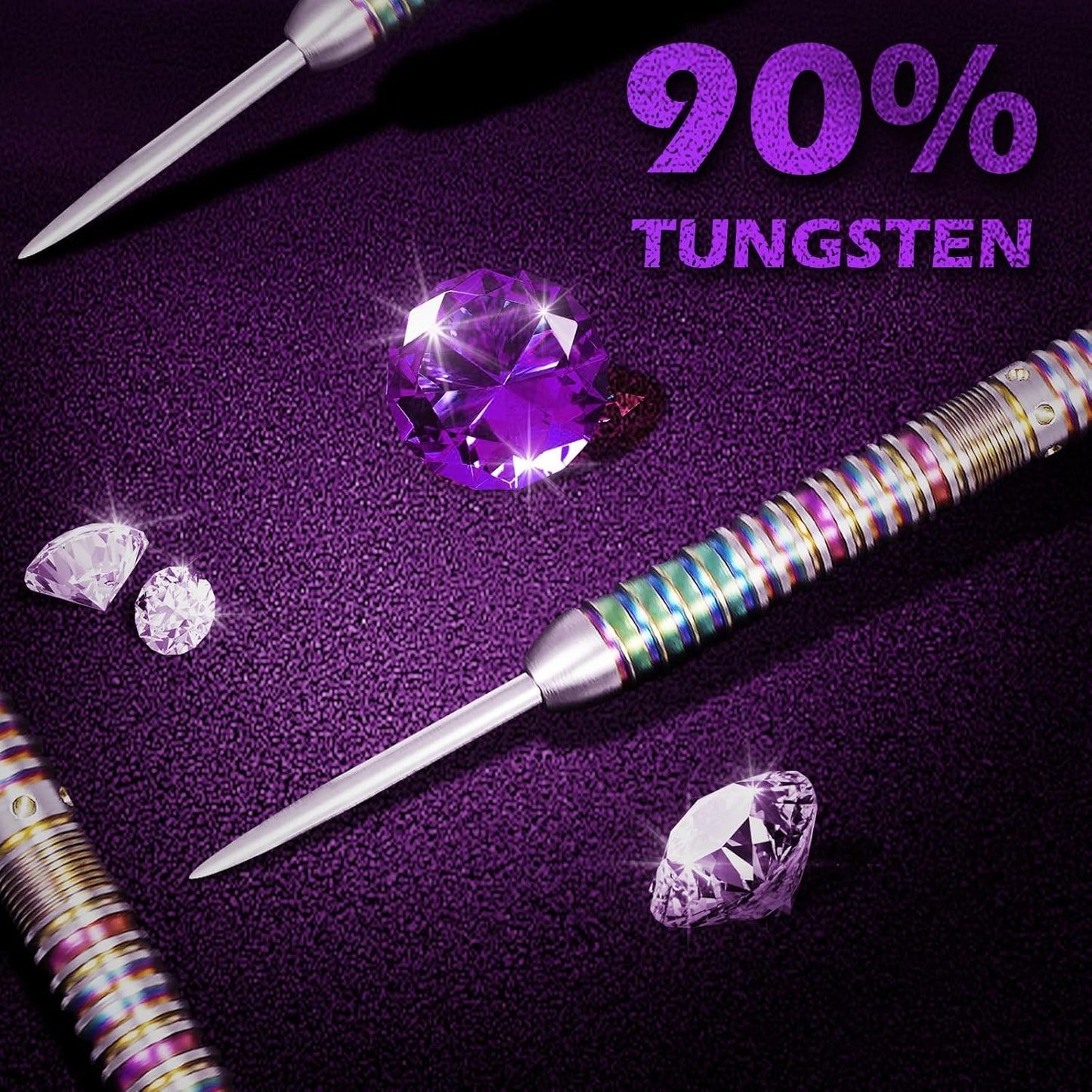 WIN.MAX Darts Metal Tip Set - Professional 90% Tungsten Steel Darts, 20-28 Grams, Includes Extra Flights