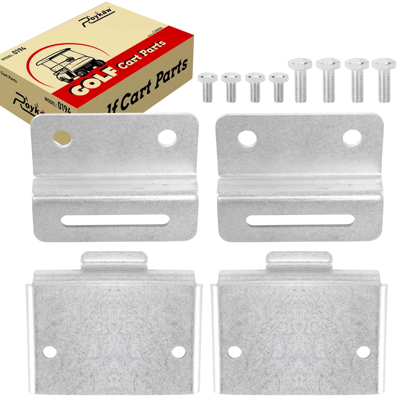 Roykaw Golf Cart Seat Hinge Set Seat Bottom Hinge Plate Replacement Compatible with Yamaha G8-G22 Gas and Electric Models, Stainless Male and Female Plates, 2 Sets, OEM# JF2-K8427-00-00, JN3-K8426-01