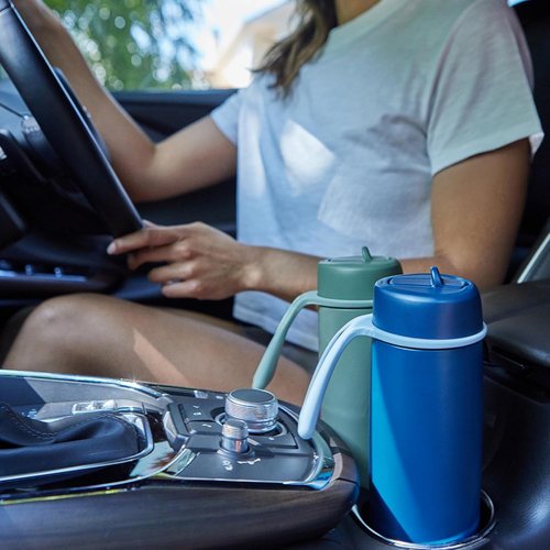 b.box Insulated Water Bottle - 23oz Flip Top Lid, 44 Hours Cold, Leak Proof, BPA Free - Lilac Love