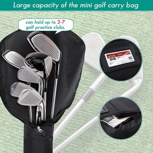 Number-one Golf Club Bag, Foldable Golf Carry Bag with Adjustable Sling Strap for 3-7 Clubs, Lightweight Golf Sunday Bag Ideal for Golf Course & Travel