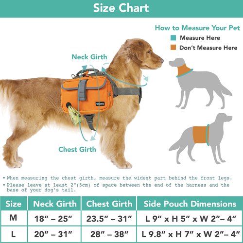 PetAmi Dog Backpack for Medium & Large Dogs, Saddle Bag for Dogs to Wear for Hiking, Pet Backpack Harness Dog Pack with Reflective Side Pockets for Walking Running