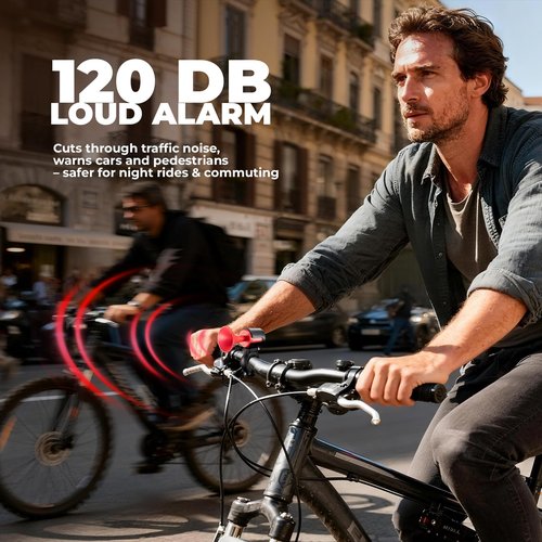 ROCKBROS Electric Bike Horn, Findmy Anti Loss Device, 120dB Bike Horn Alarm,IPX5 Waterproof Bicycle Horns for Mountain/Road/Folding/Electric Bikes