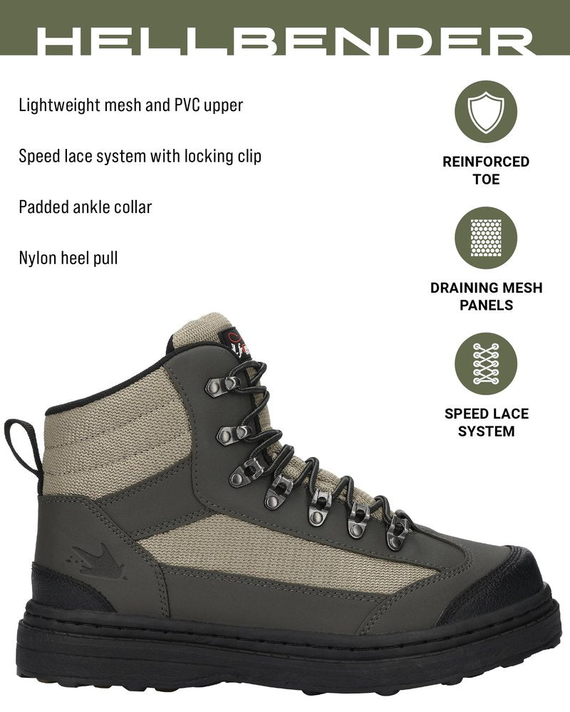 FROGG TOGGS Men's Hellbender Waterproof Fishing Wading Boot for Fishing in Felt or Cleated, Cleated, 12
