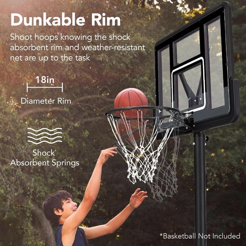 Best Choice Products 10ft Basketball Hoop - Height Adjustable Outdoor Goal with Shock Absorbent Rim & Wheels