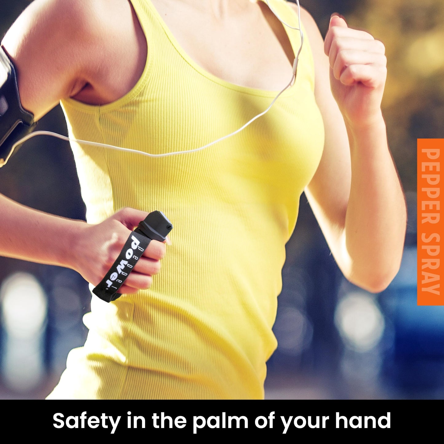 UDAP 3P Pepper Power Jogger Fogger OC Compact Self Defense Pepper Spray with Holster for Women, Men, and Runners, Powerful Blast Pattern, 10 ft Fog Barrier, 1.9 oz