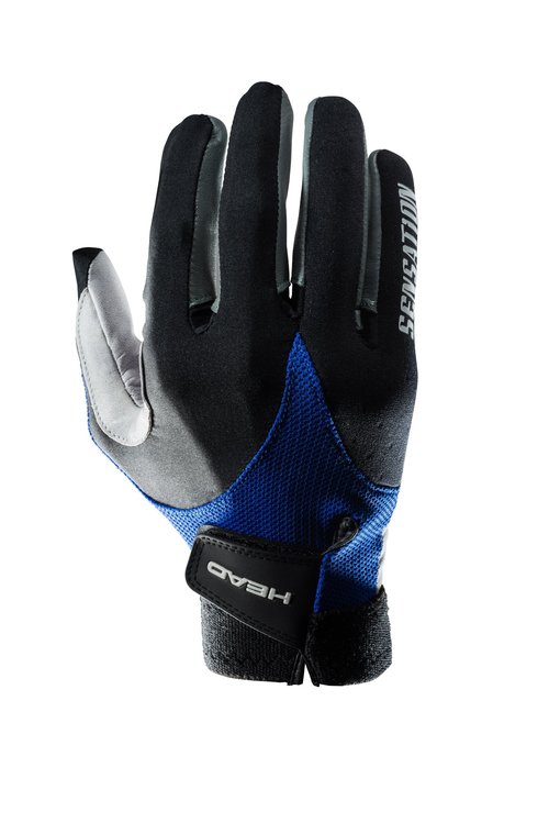 HEAD Leather Racquetball Glove - Sensation Lightweight Breathable Glove for Right & Left Hand - Royal/Black, Left - Medium
