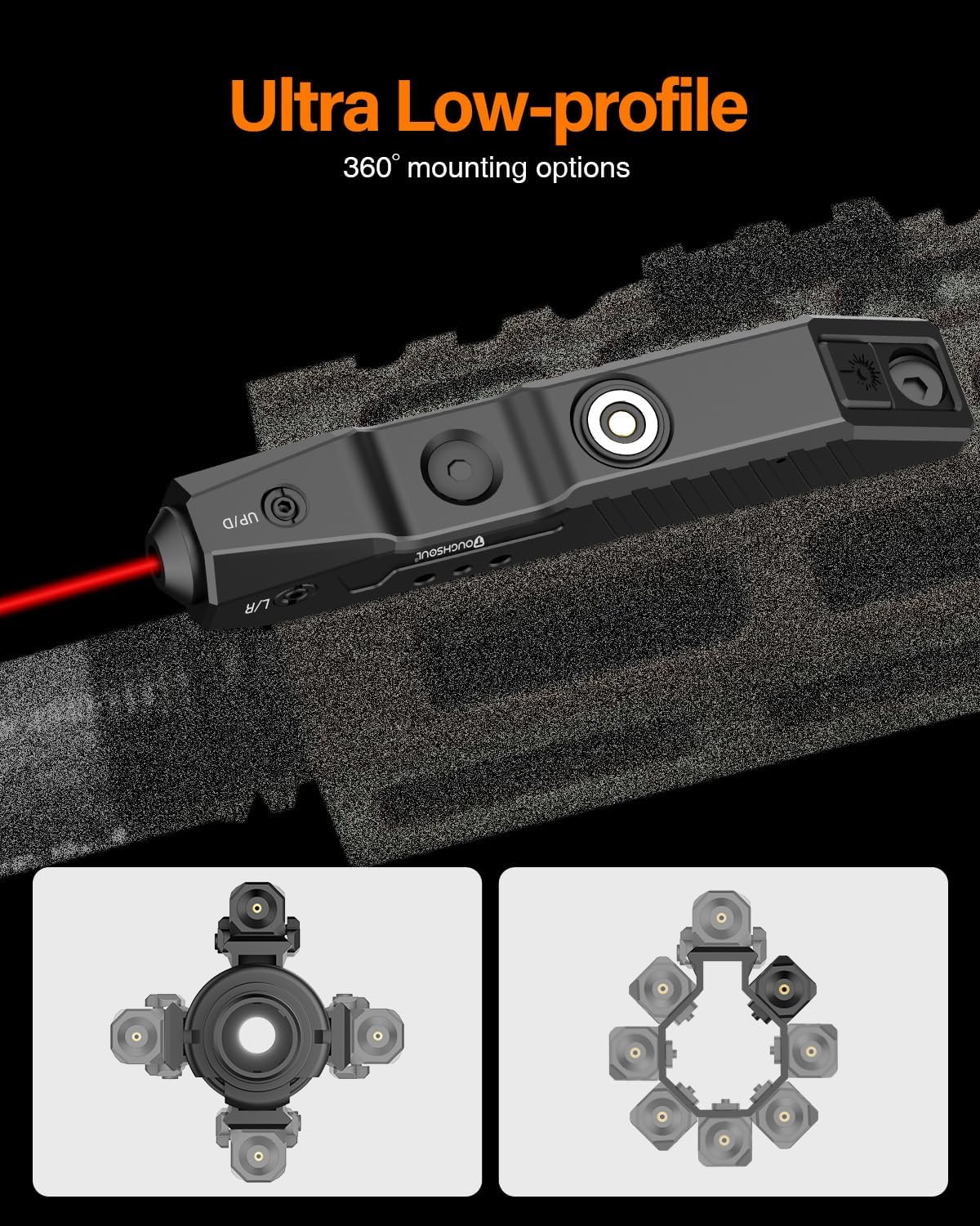TOUGHSOUL Tactical Rifle Laser Sight - Rechargeable Low-Profile with Strobe Function | M-Lok/Picatinny Compatible