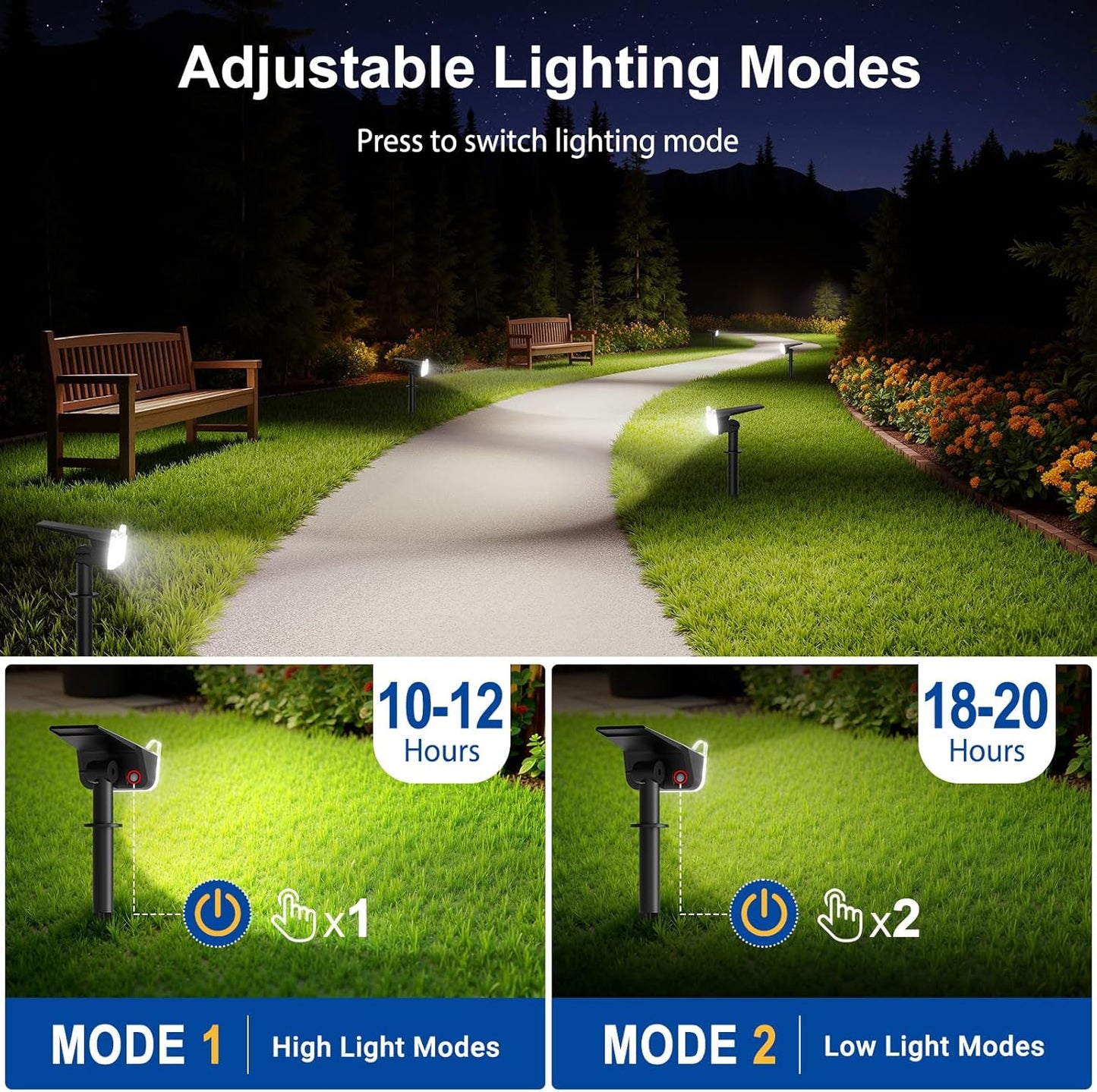 6 Pack Solar Spot Lights Outdoor - Waterproof LED Landscape Lighting, Auto ON/OFF, 135° Adjustable for Garden, Pathway & Tree Decor