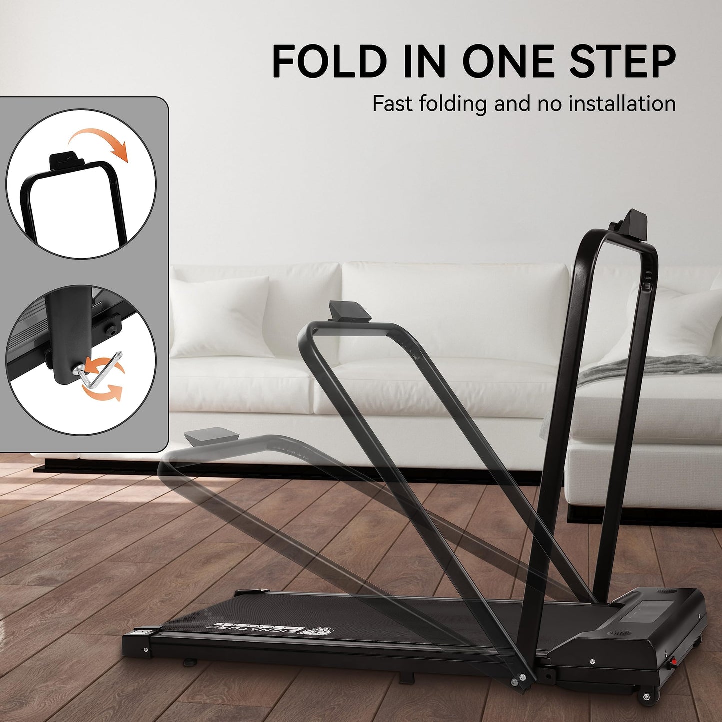 Treadmill Under Desk Walking pad with Incline, Walking Treadmill with Handle bar, Treadmills for Home Small with Remote Control, Pre-Assembled,Black