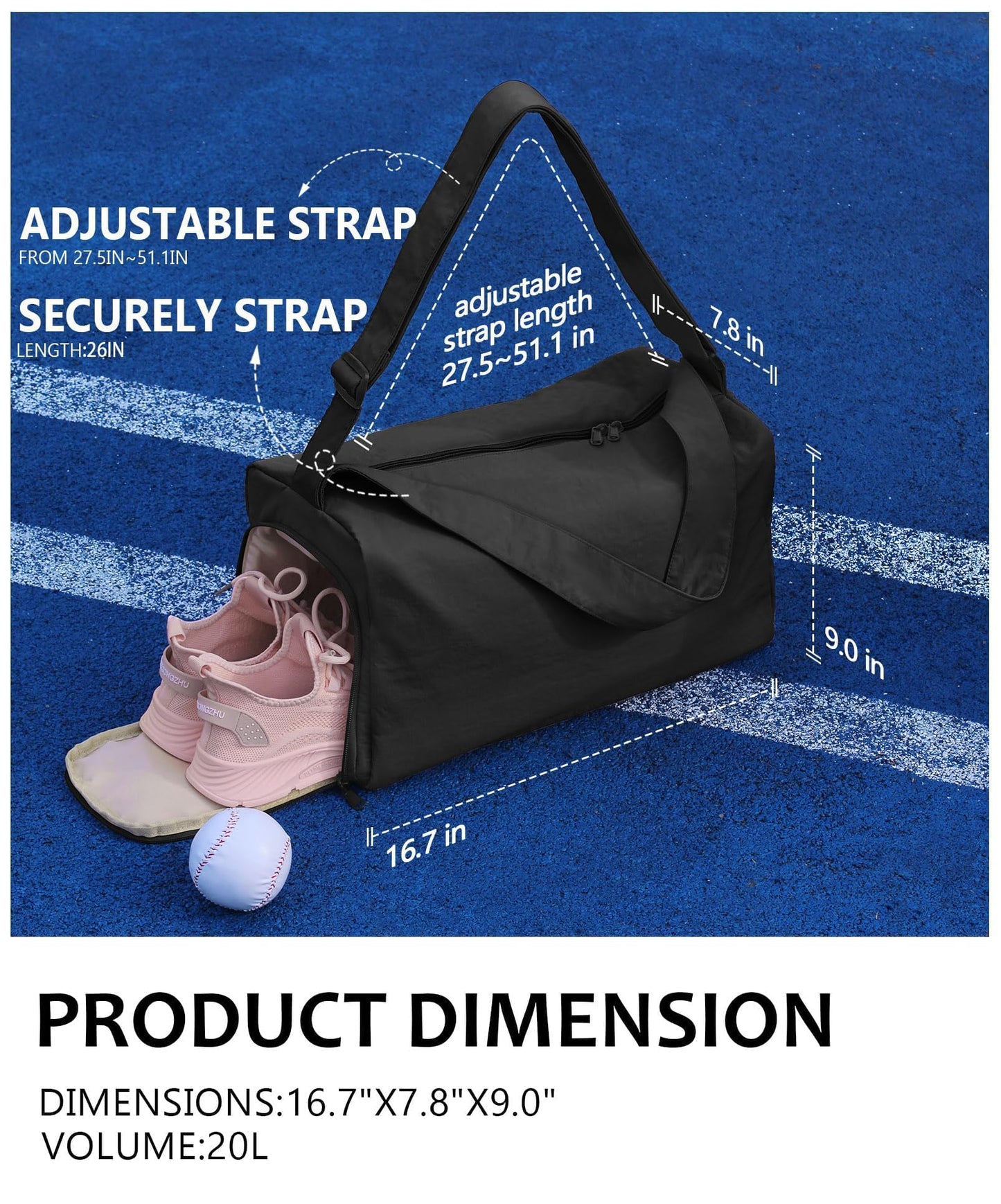 Small Gym Bag for Women with Shoes Compartment, Stylish Duffle Travel Bag for Plane, Lightweight Duffle Bag for Women & Men, Sport Gym Tote Bag with Wet Pocket for Yoga, Pilates, Swimming