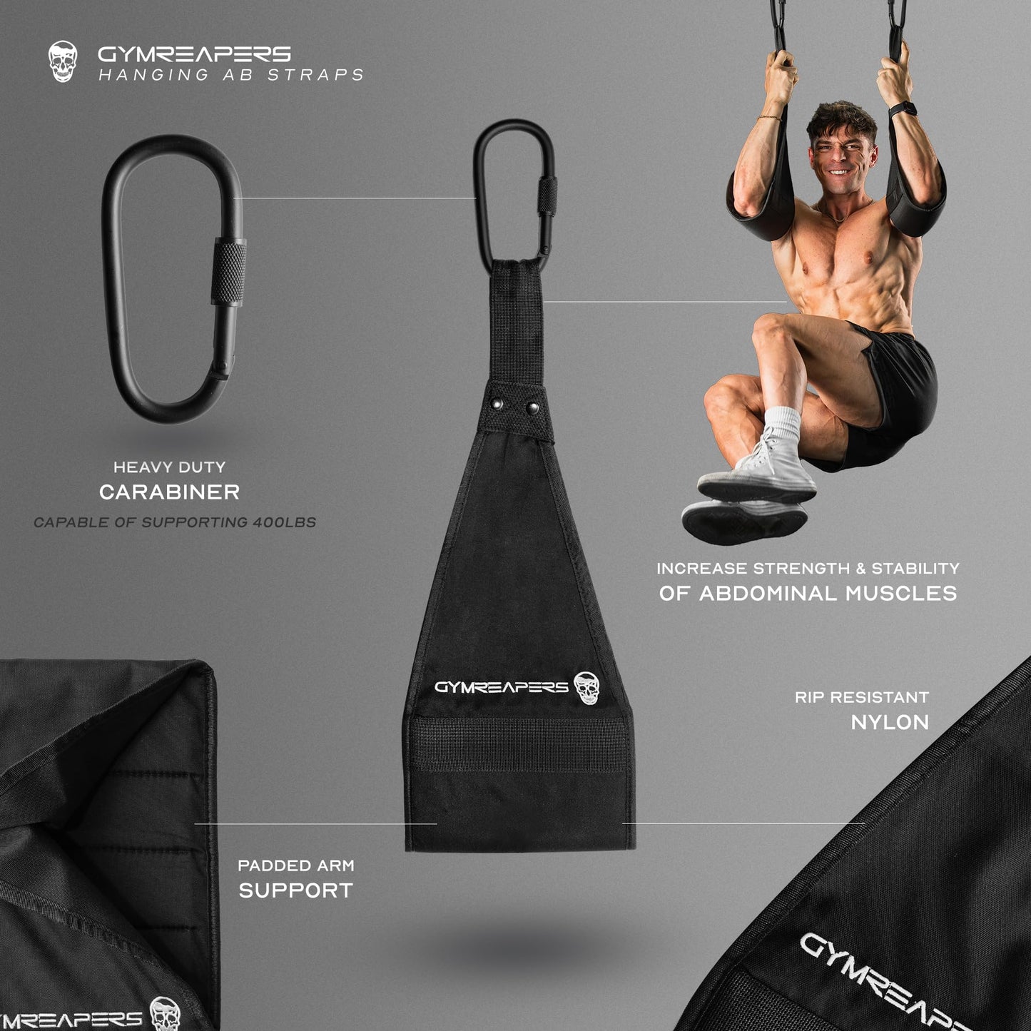 Gymreapers Hanging Ab Straps for Pull-Up Bar