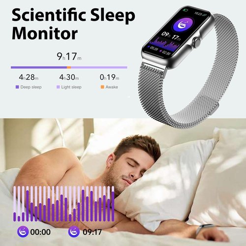JYUAJOI Fitness Tracker with 24/7 Continuous Heart Rate, Blood Oxygen Monitor, Smart Watch with Sleep Monitor, IP68 Waterproof Activity Tracker Step Counter for Women Men (Silver)