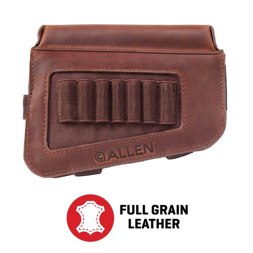Allen Company Westcliff Leather Buttstock Cartridge Carrier with Cheek Piece, Brown