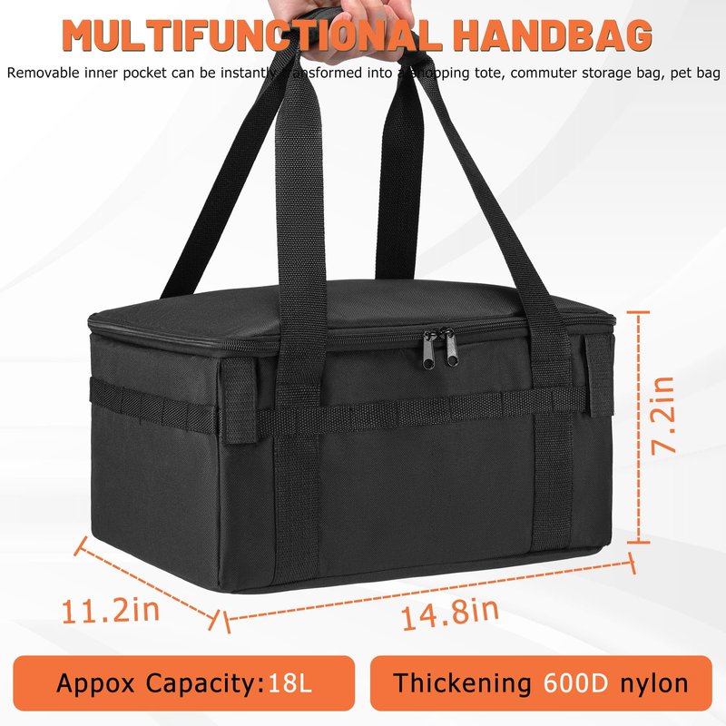 CDYWD Bike Basket Rear for Men Women, Large Bicycle Rack Basket for Adult Bikes with Removable Liner Bag & Waterproof Cover, Heavy Metal Back Cargo Basket for Ebike, Mountain Bike, City Bike, Cruiser