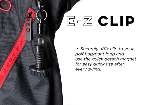 Links Golf – Mini Golf Club Brush, Portable Golf Club Cleaner with Quick-Release Magnet & S-Carabiner Clip, Heavy Duty Nylon Bristles for Golf Bag, Cart and Pants