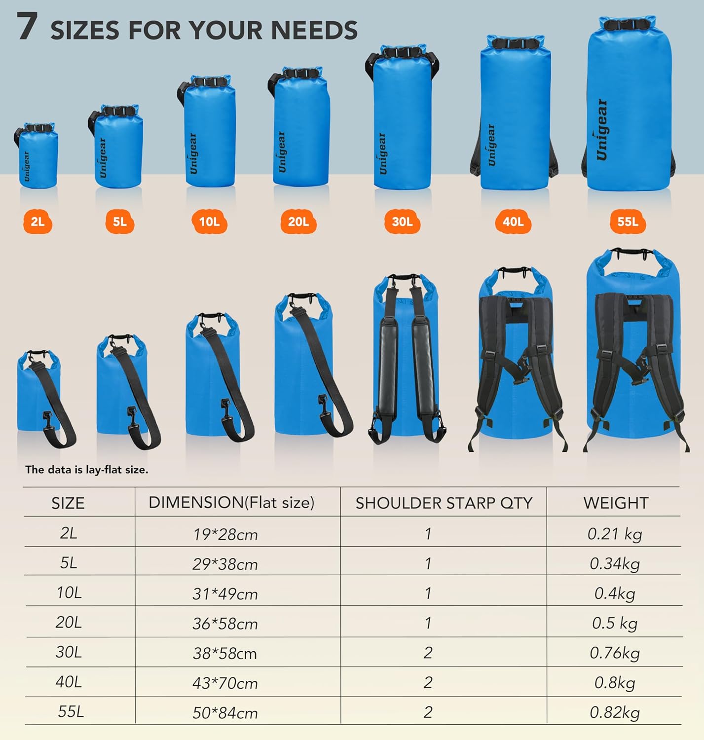 Unigear Waterproof Dry Bag - Lightweight Floating Storage for Kayaking, Fishing & Camping | 2L to 40L Sizes