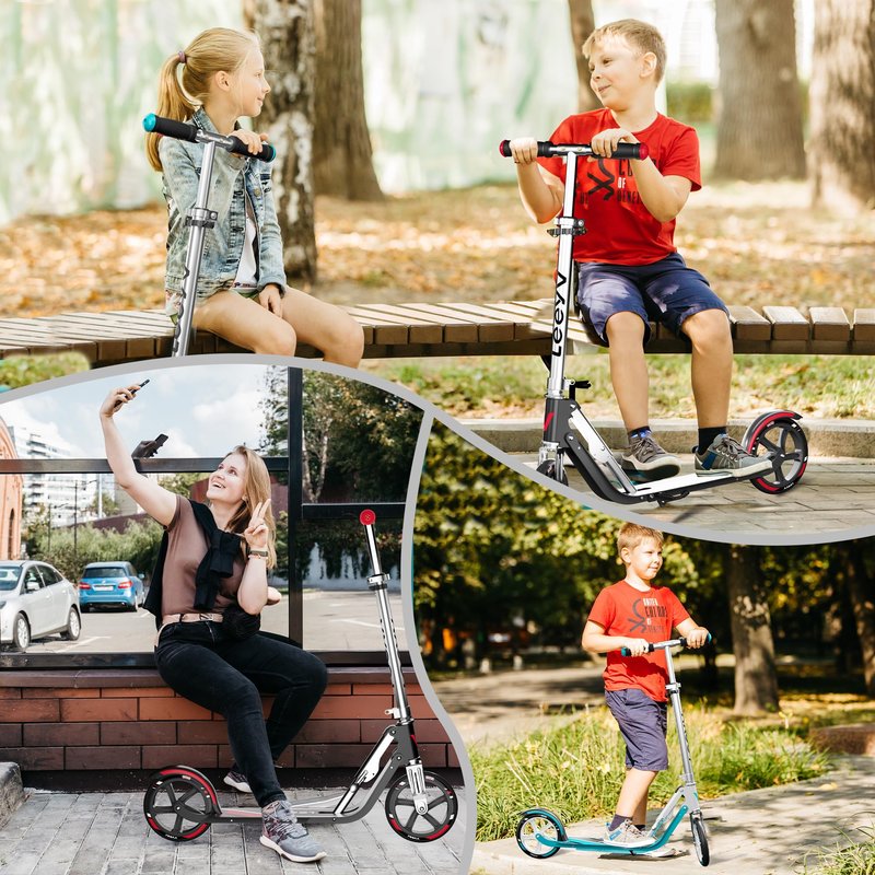 Scooter for Kids 6-12 & Adults | Adjustable Height, Foldable, Lightweight Aluminum Frame | Holds Up to 220lbs | Smooth Ride on Any Terrain