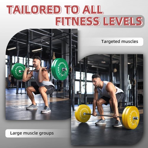 Fitvids 2" Olympic Bumper Plate Weight Plates with Steel Hub – 35LB – 35 lbs – Colored