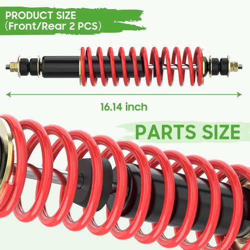 10L0L Golf Cart Shocks Absorber Front or Rear with Heavy Duty Coil Springs for EZGO Medalist TXT 1994+ Newer Gas & Electric Golf Carts, Replaces OEM# 76418-G01,70928-G01,70248-G01,70324-G01,76419-G01