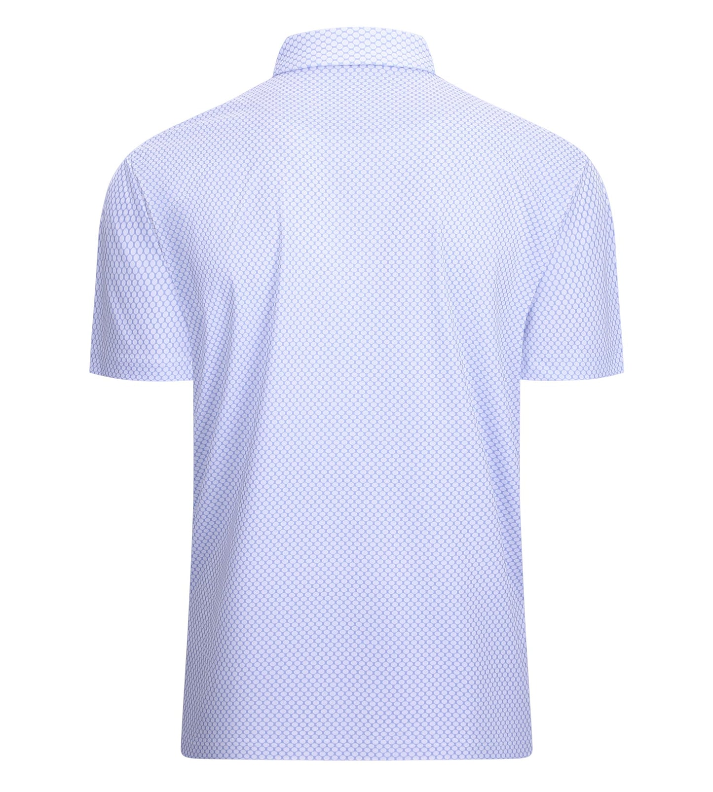 Mens Golf Shirt Moisture Wicking Classic Print Golf Shirts,White Circle,L